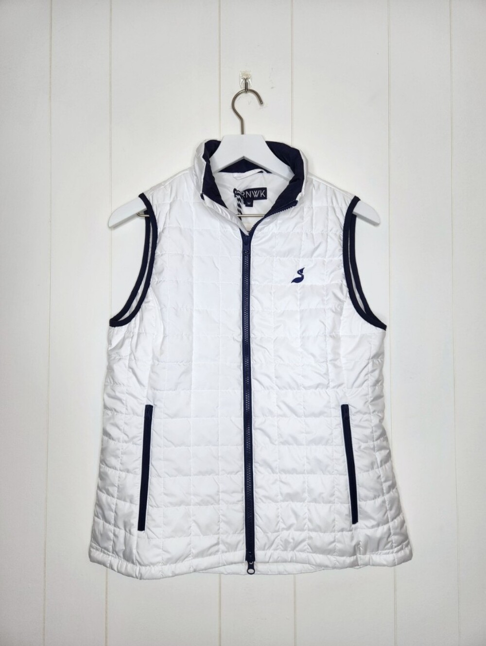 NWT Renwick Rnwk White Puffer Quilted Full Zip Lighweight Vest Size Medium